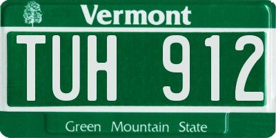VT license plate TUH912