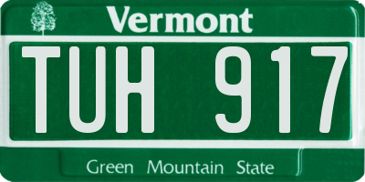 VT license plate TUH917