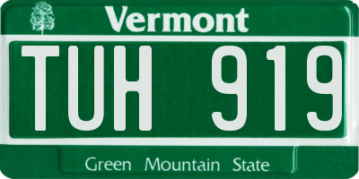 VT license plate TUH919