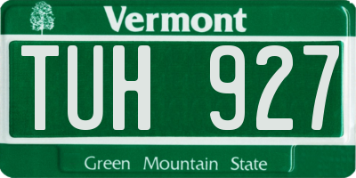 VT license plate TUH927