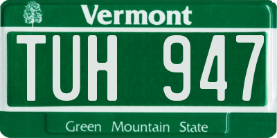 VT license plate TUH947