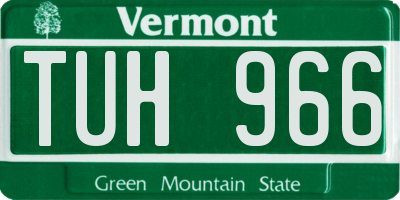 VT license plate TUH966