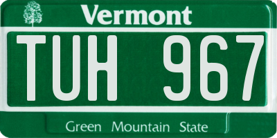 VT license plate TUH967