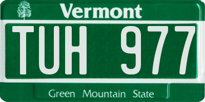 VT license plate TUH977