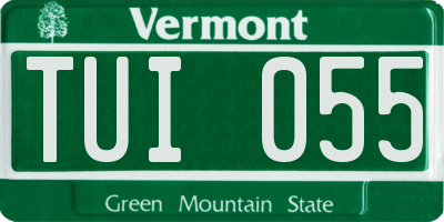 VT license plate TUI055