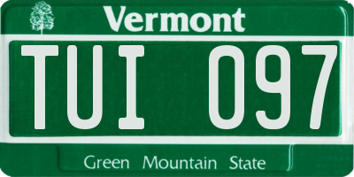 VT license plate TUI097