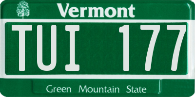 VT license plate TUI177