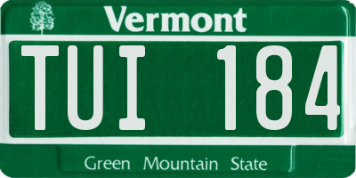 VT license plate TUI184