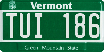 VT license plate TUI186