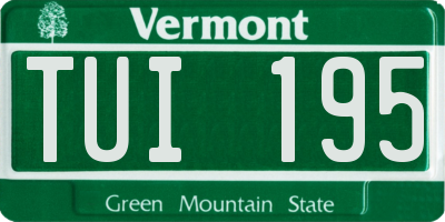 VT license plate TUI195