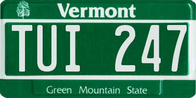 VT license plate TUI247