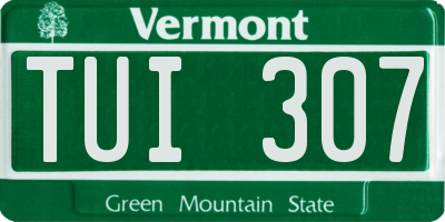 VT license plate TUI307