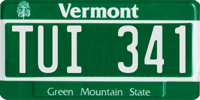 VT license plate TUI341