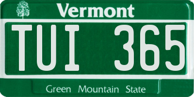 VT license plate TUI365