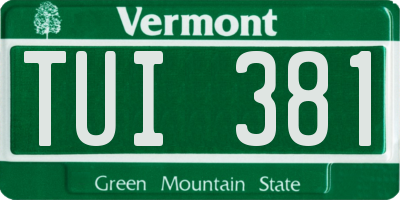 VT license plate TUI381
