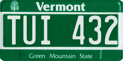 VT license plate TUI432