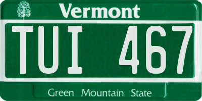 VT license plate TUI467