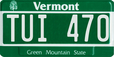 VT license plate TUI470
