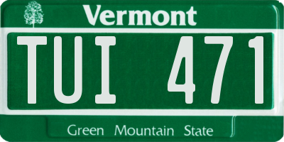 VT license plate TUI471