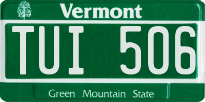 VT license plate TUI506