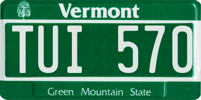VT license plate TUI570