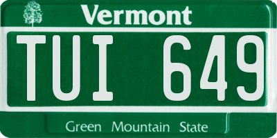 VT license plate TUI649