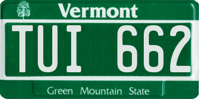 VT license plate TUI662