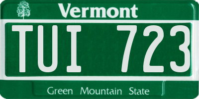 VT license plate TUI723