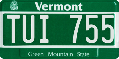 VT license plate TUI755