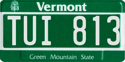 VT license plate TUI813