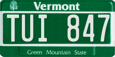 VT license plate TUI847