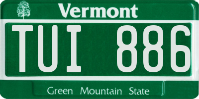 VT license plate TUI886