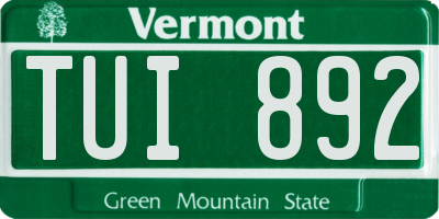 VT license plate TUI892