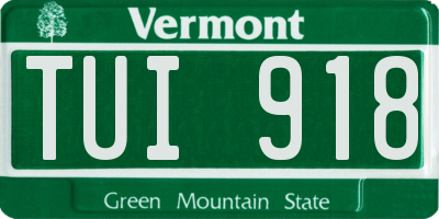 VT license plate TUI918