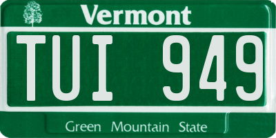 VT license plate TUI949