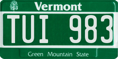 VT license plate TUI983