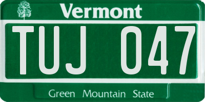 VT license plate TUJ047