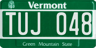 VT license plate TUJ048