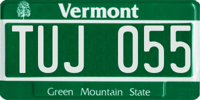 VT license plate TUJ055