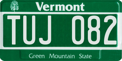 VT license plate TUJ082