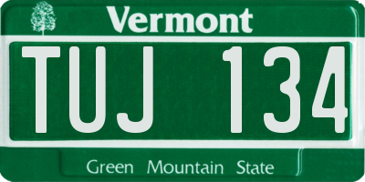 VT license plate TUJ134