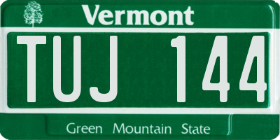 VT license plate TUJ144