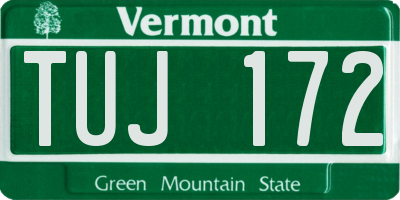 VT license plate TUJ172