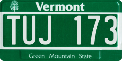 VT license plate TUJ173