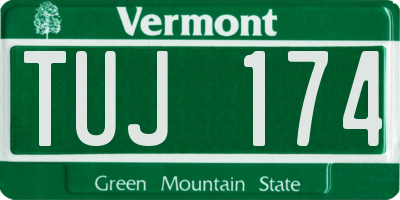 VT license plate TUJ174