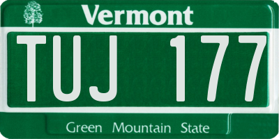 VT license plate TUJ177