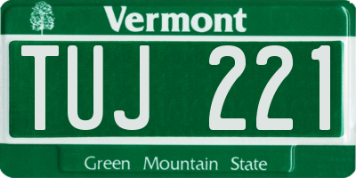 VT license plate TUJ221