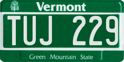 VT license plate TUJ229