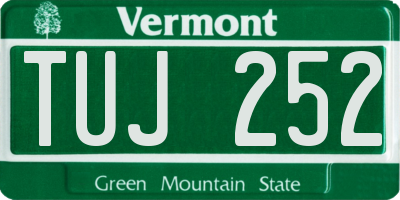 VT license plate TUJ252