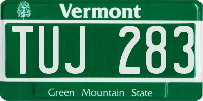 VT license plate TUJ283